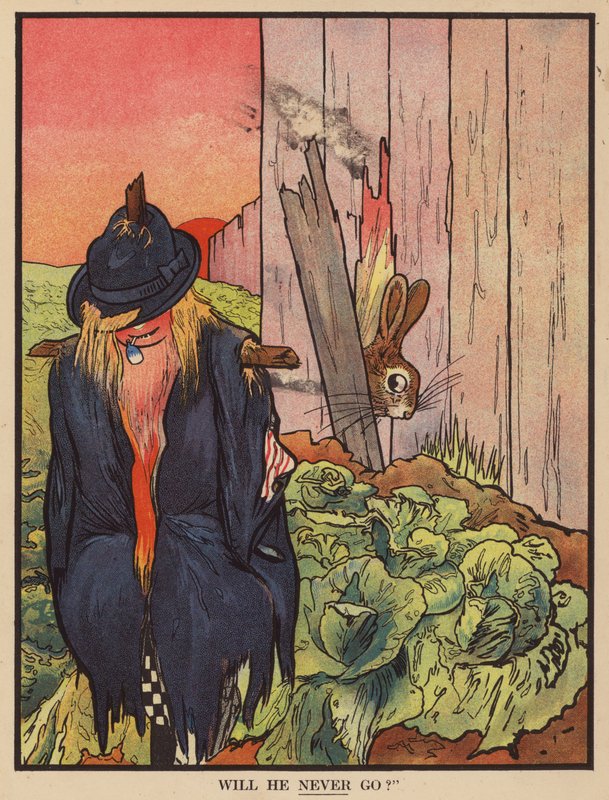 Králík zmatený strašákem (barva litho) od English School