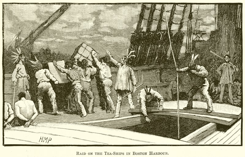 Nájezd na čajové lodě v Boston Harbor od English School