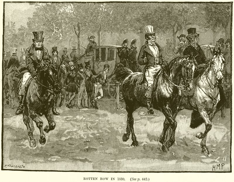 Rotten Row v roce 1830 od English School