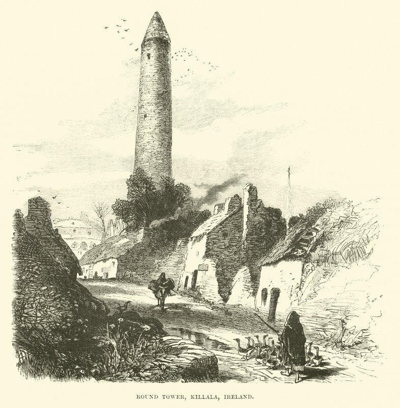 Kulatá věž, Killala, Irsko od English School