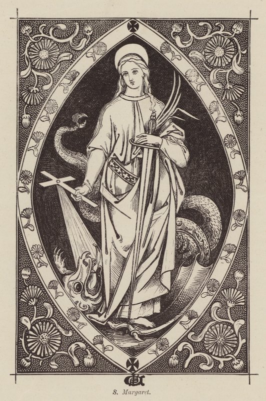 S Margaret (rytina) od English School