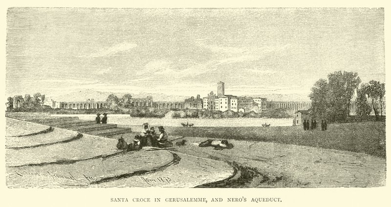 Santa Croce v Gerusalemme a akvadukt Neros od English School