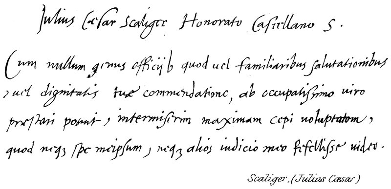 Scaliger, Julius Caesar od English School