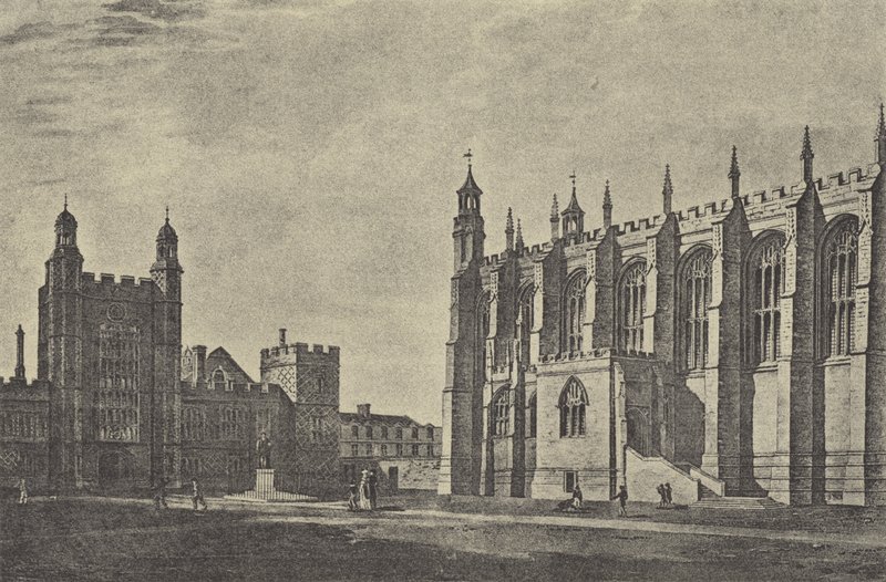 Školní dvůr v roce 1814 (hlubotisk) od English School