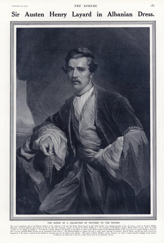 Sir Austen Henry Layard v albánských šatech od English School
