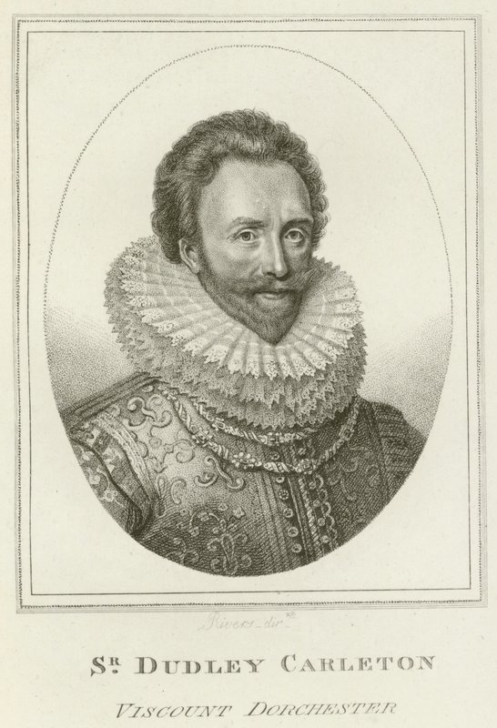 Sir Dudley Carleton, vikomt Dorchester (rytina) od English School