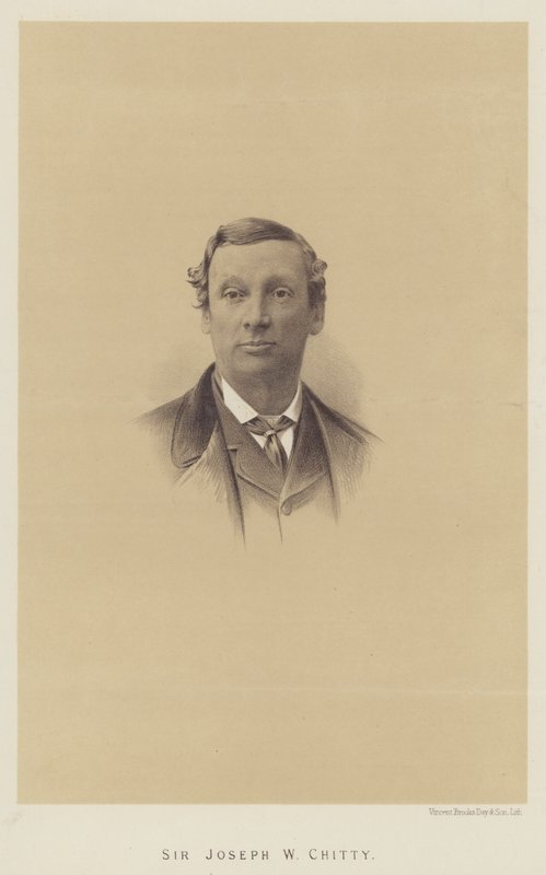 Sir Joseph W Chitty (litho) od English School