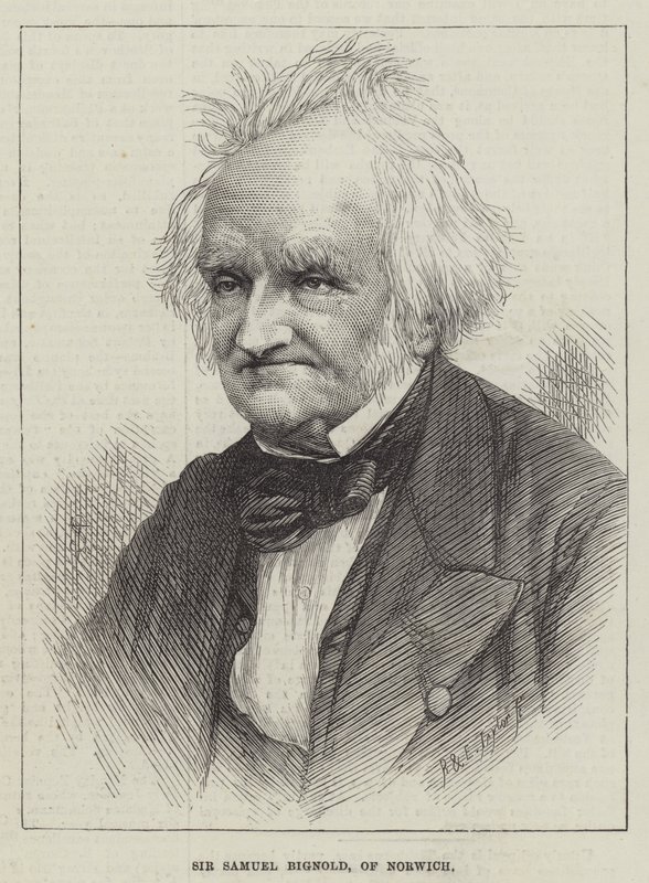 Sir Samuel Bignold z Norwiche (rytina) od English School