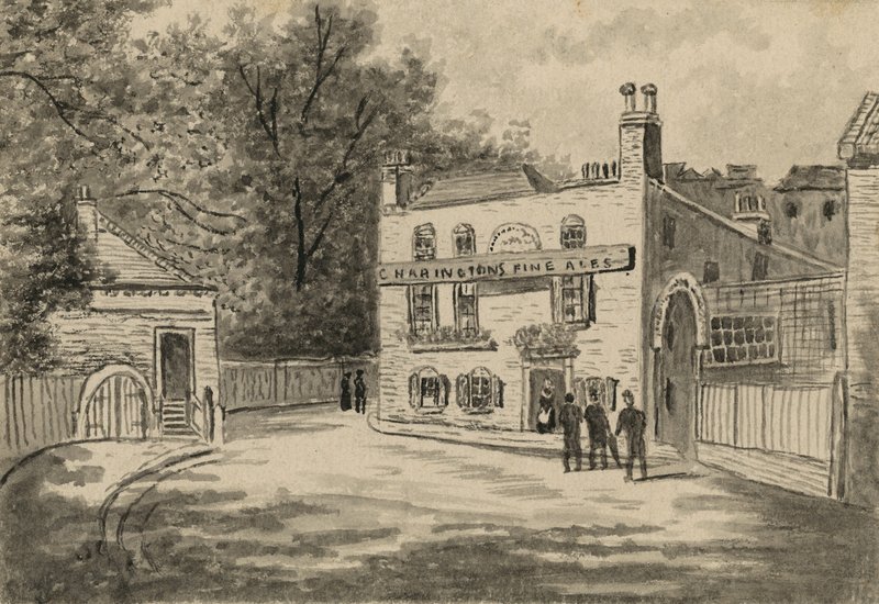 Spaniards Inn, Hampstead, Londýn (wc na papíře) od English School