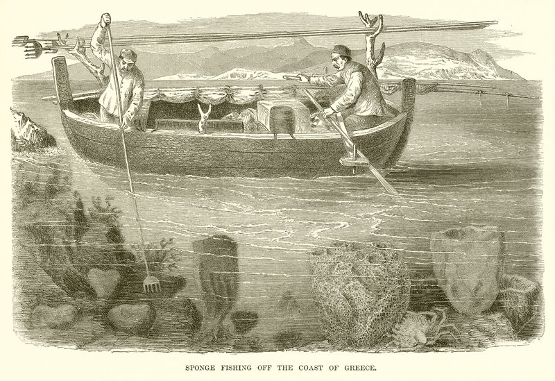 Sponge Fishing u pobřeží Řecka od English School