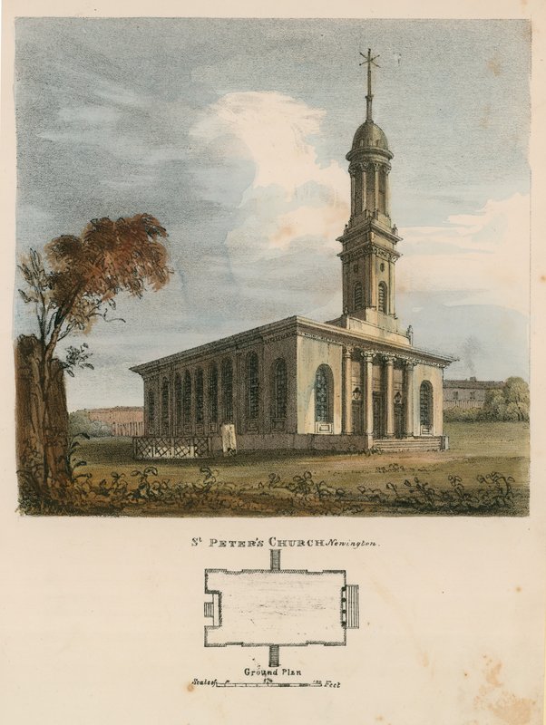 Kostel St Peters, Newington od English School