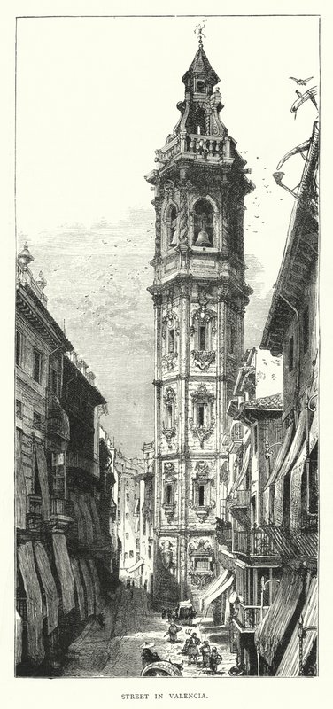 Ulice ve Valencii (rytina) od English School