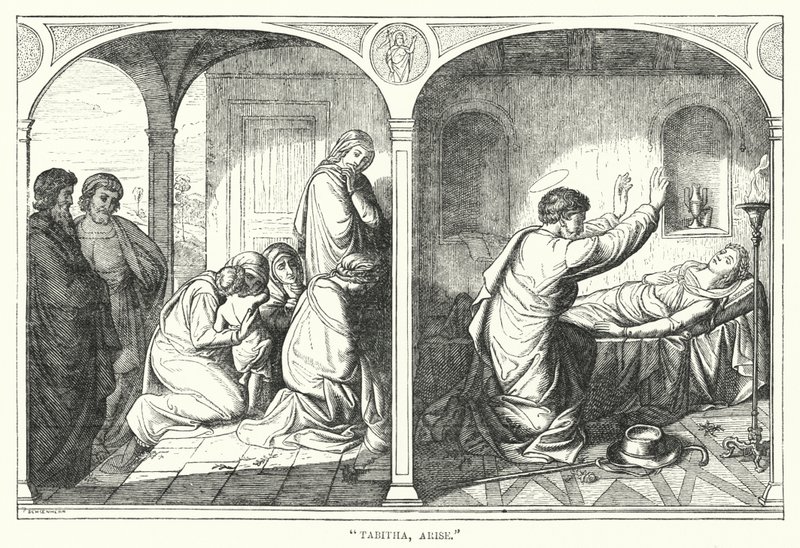 "Tabitha, povstaň" (rytina) od English School