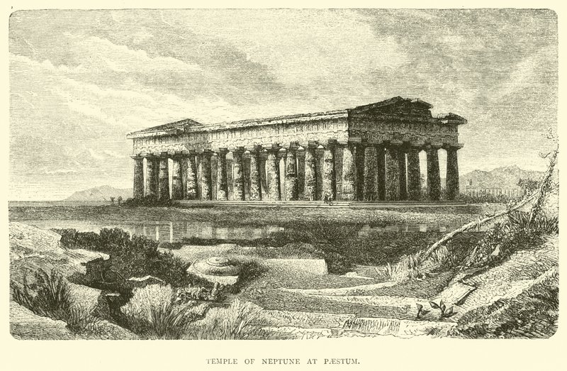 Neptunův chrám v Paestum od English School