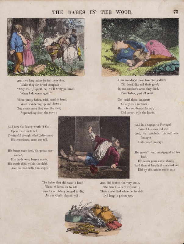 The Babes In The Wood (barevná rytina) od English School