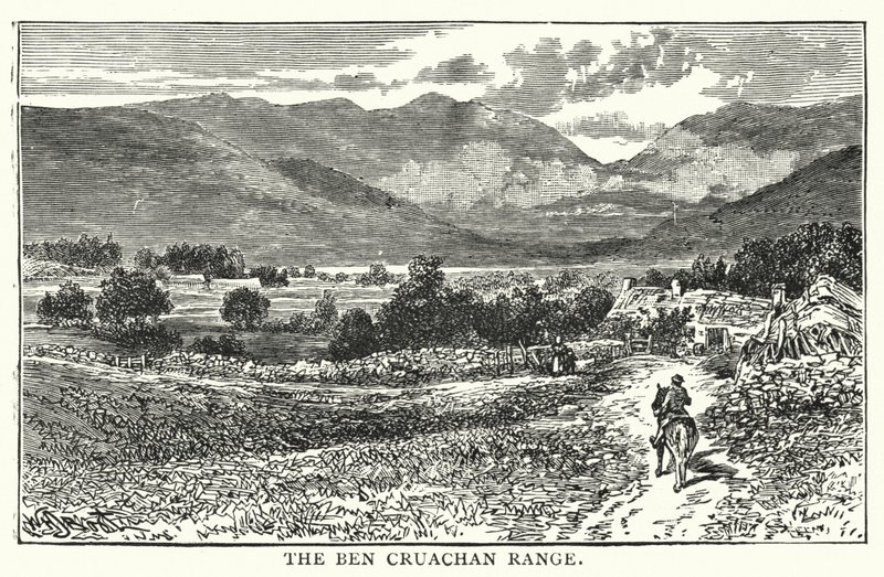 Pohoří Ben Cruachan Range (rytina) od English School