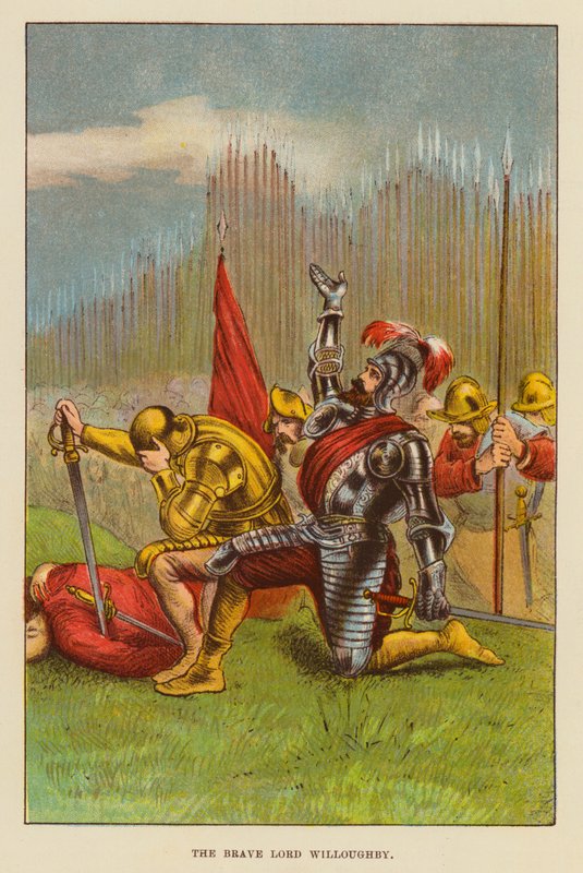 Statečný lord Willoughby (barva litho) od English School