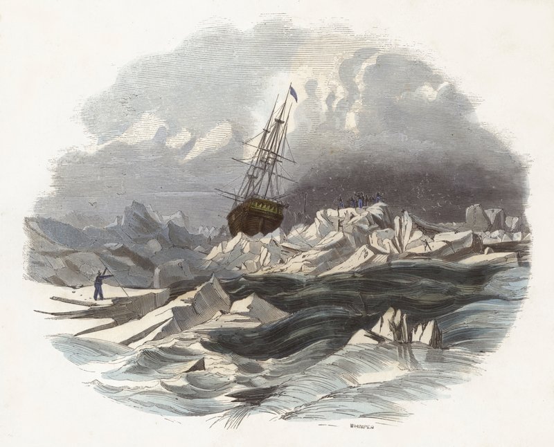 The Breaking of Ice-Floes (barevná rytina) od English School