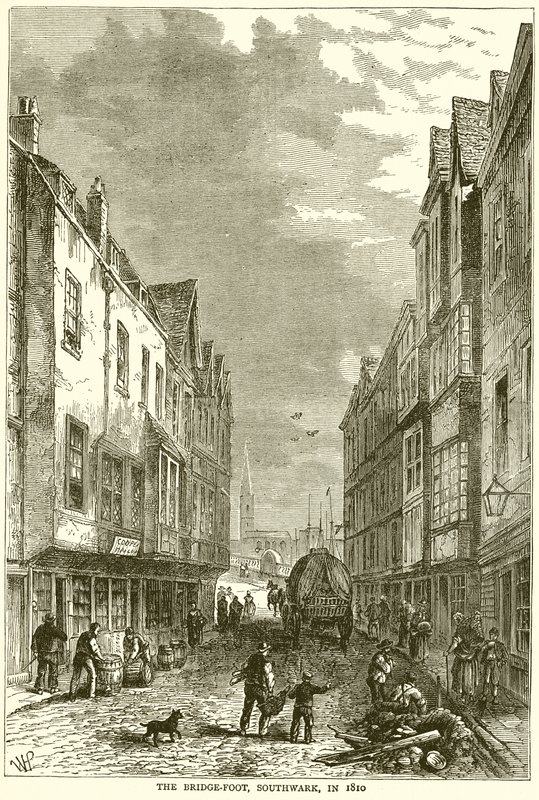 The Bridge-Foot, Southwark, v roce 1810 od English School