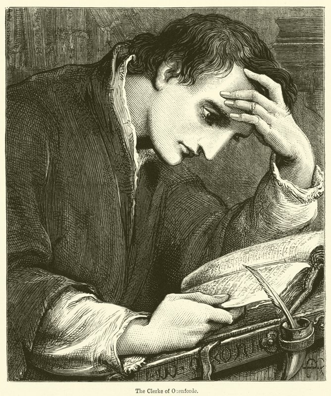 Clerke of Oxenforde (rytina) od English School