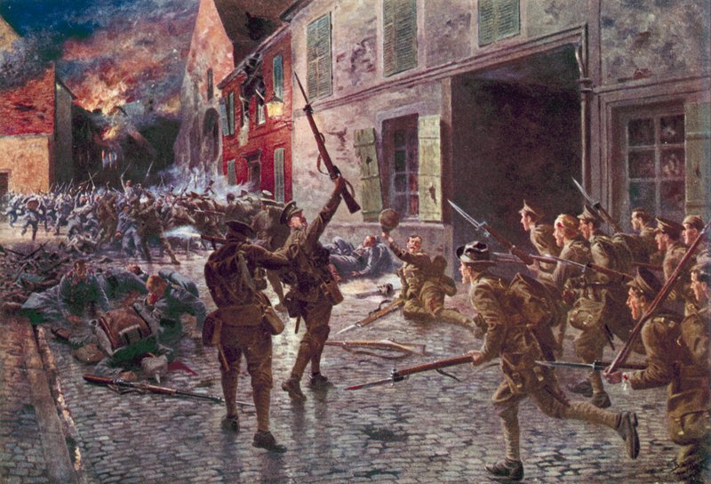 Coldstream Guards v Landrecies, srpen 1914 od English School