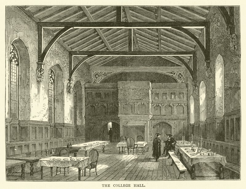 The College Hall (rytina) od English School