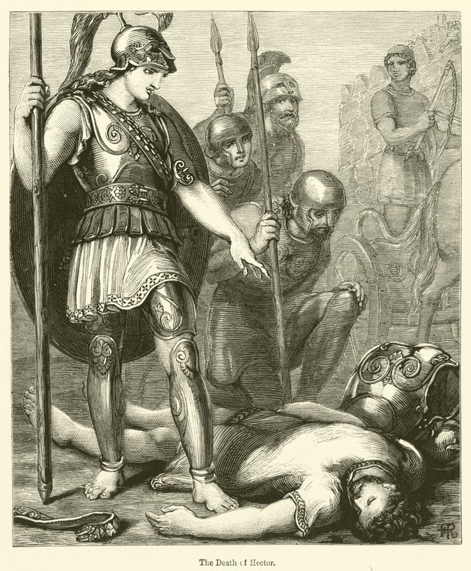 The Death of Hector (rytina) od English School