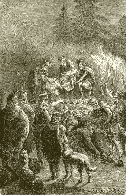 Pohřební obřady náčelníka barbarů od English School