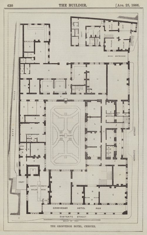 The Grosvenor Hotel, Chester (rytina) od English School
