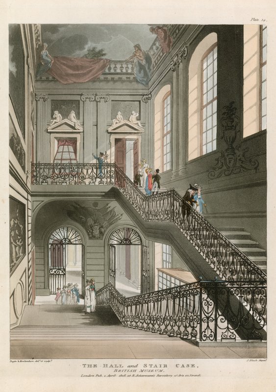 The Hall and Stair Case, Britské muzeum od English School