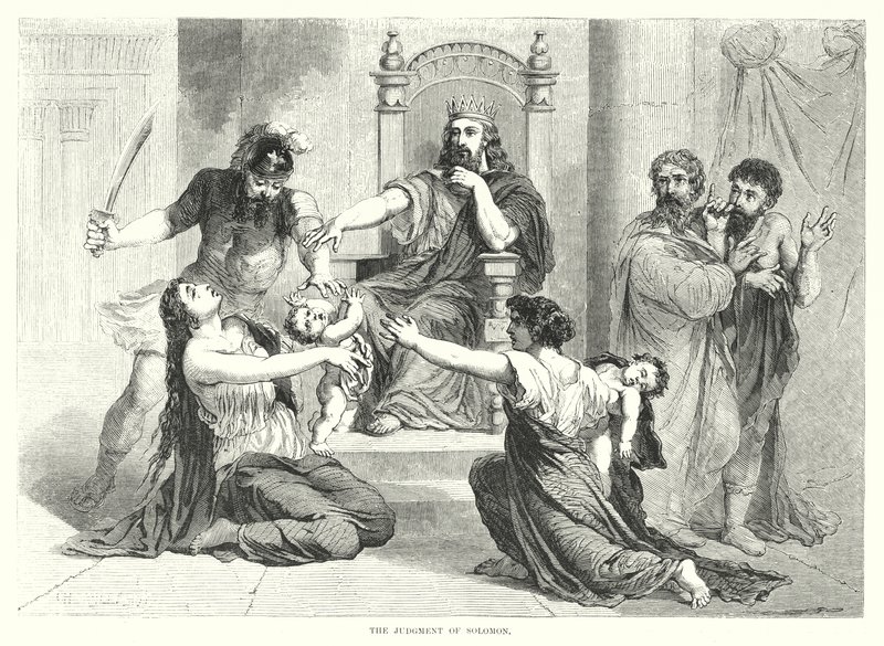 The Judgment of Solomon (rytina) od English School