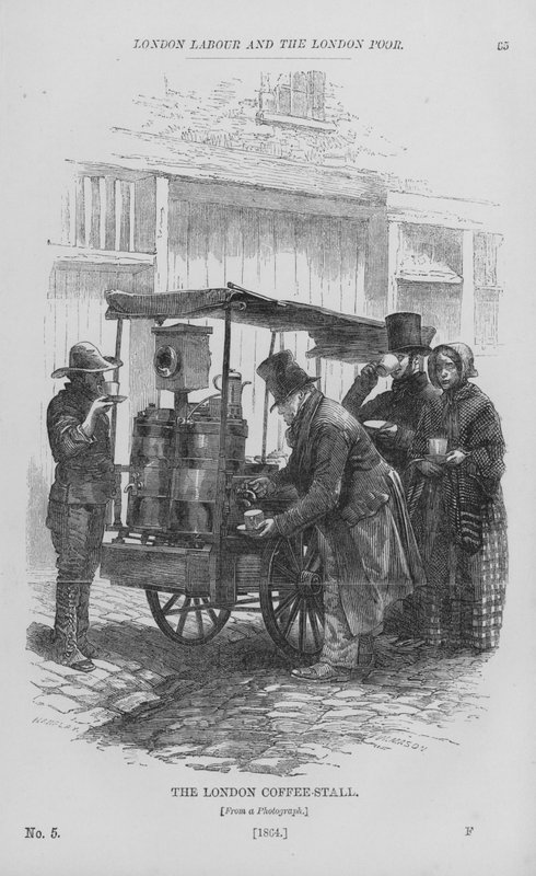 The London Coffee-Stall (rytina) od English School
