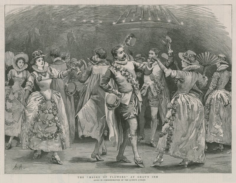 Maska květin v Grays Inn od English School