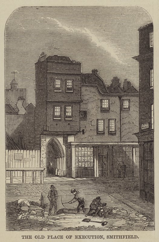 The Old Place of Execution, Smithfield (rytina) od English School