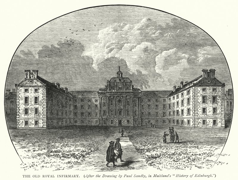 The Old Royal Infirmary (rytina) od English School