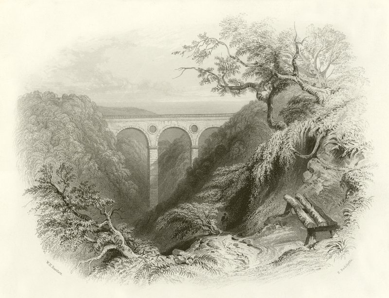 The Peaths Bridge and Ravine, Berwickshire od English School
