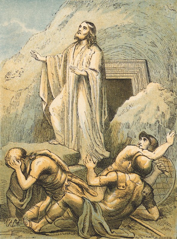 Vzkříšení (barevná rytina) od English School