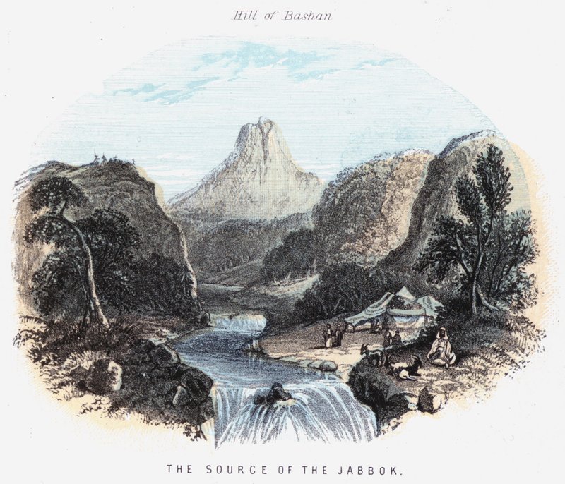 The Source of the Jabbok (barevná rytina) od English School
