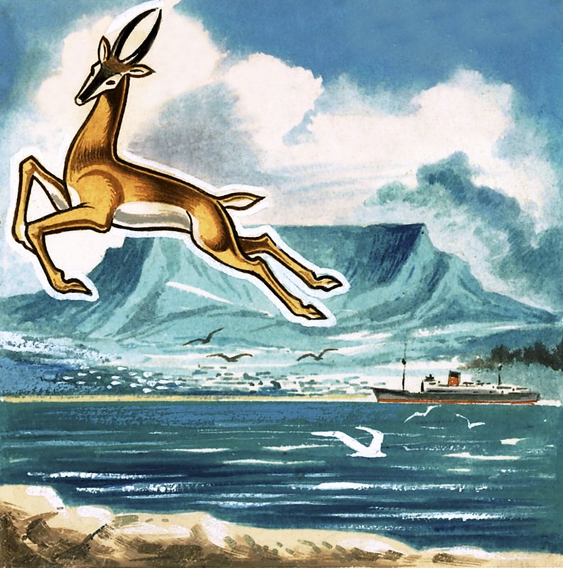 Springbok, znak Jižní Afriky od English School