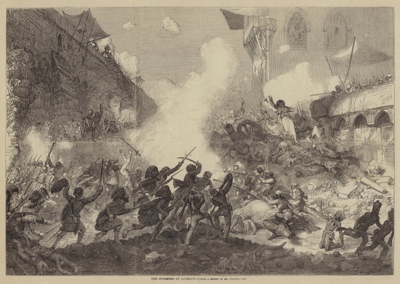 The Storming of Lucknow (rytina) od English School