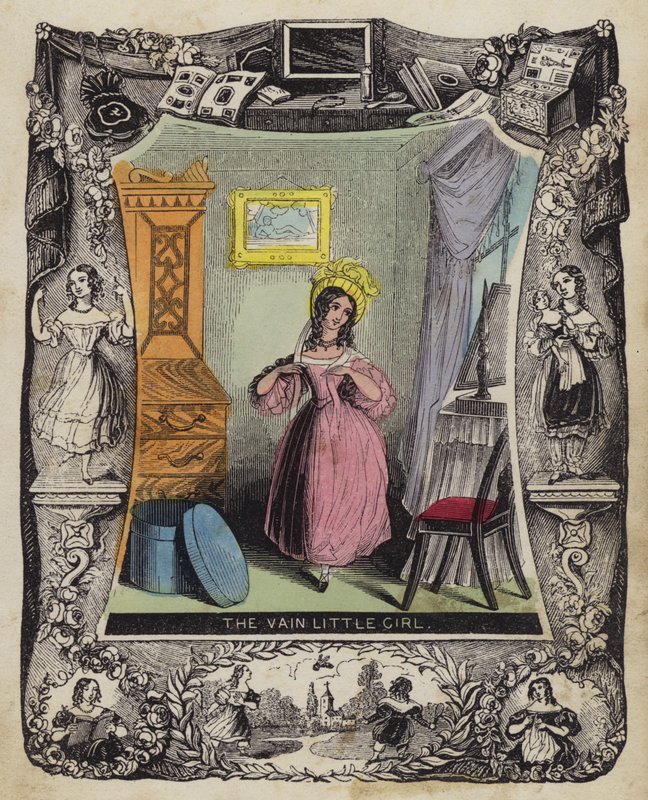 Vain Little Girl (barevná rytina) od English School