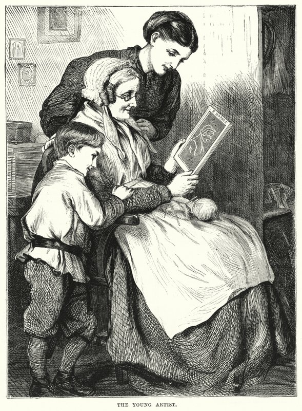 Mladý umělec (rytina) od English School