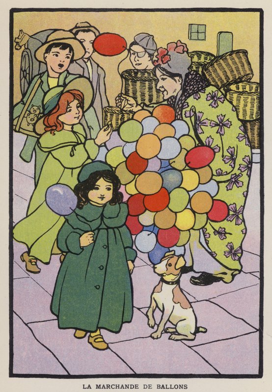 Prodejce balónků (chromolitho) od English School