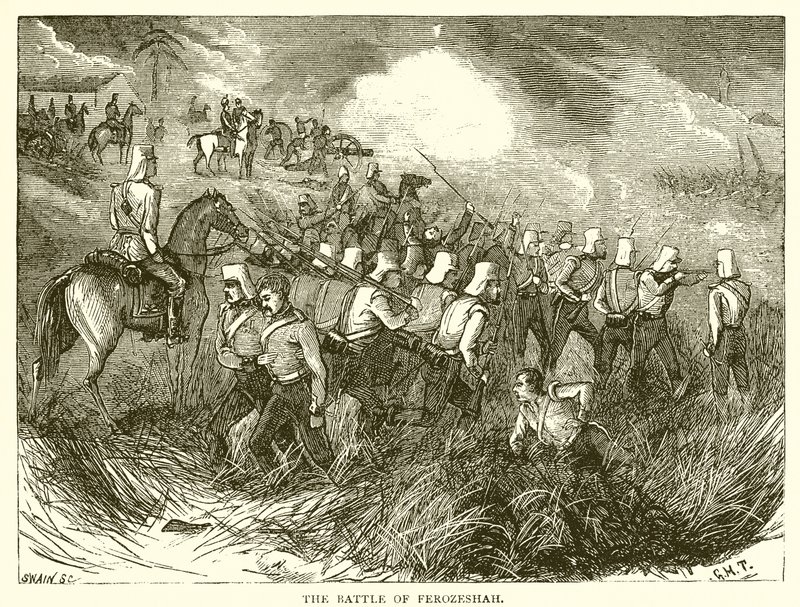 Bitva u Ferozeshah (1845) od English School