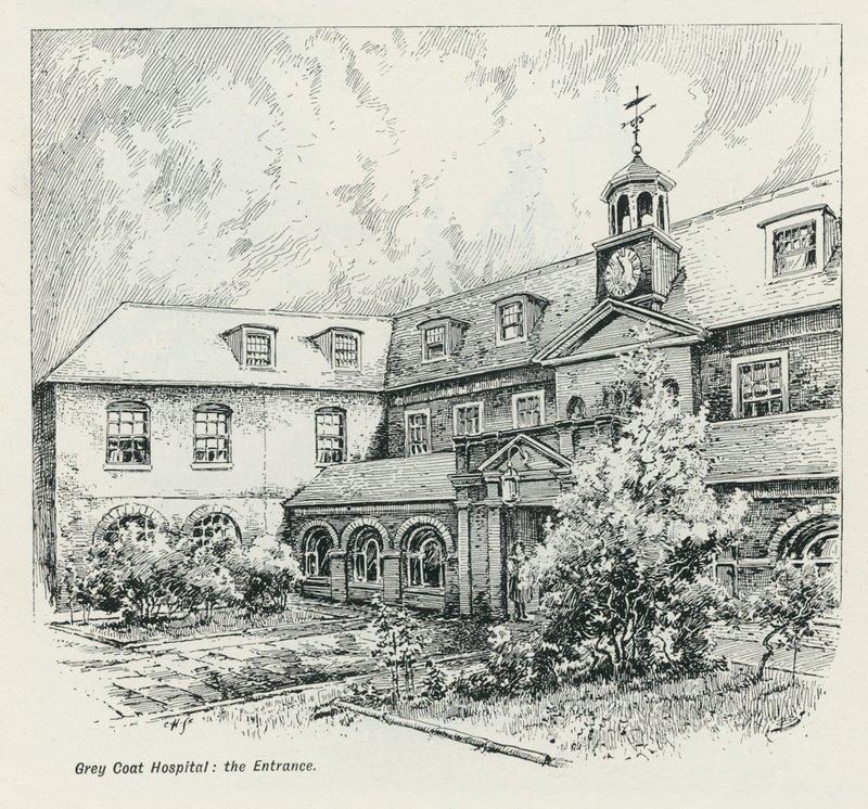 Vchod do nemocnice Grey Coat Hospital od English School