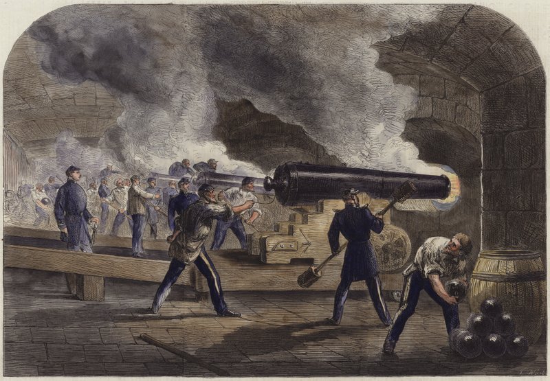 Hlavní baterie ve Fort Sumter od English School