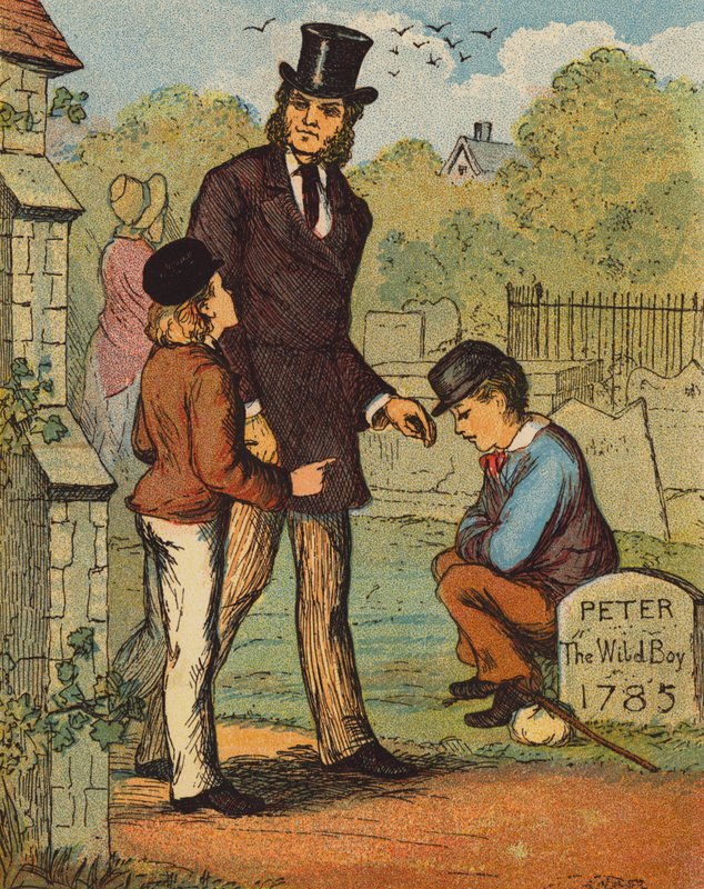 Záškolák rozpoznán (barevná litografie) od English School
