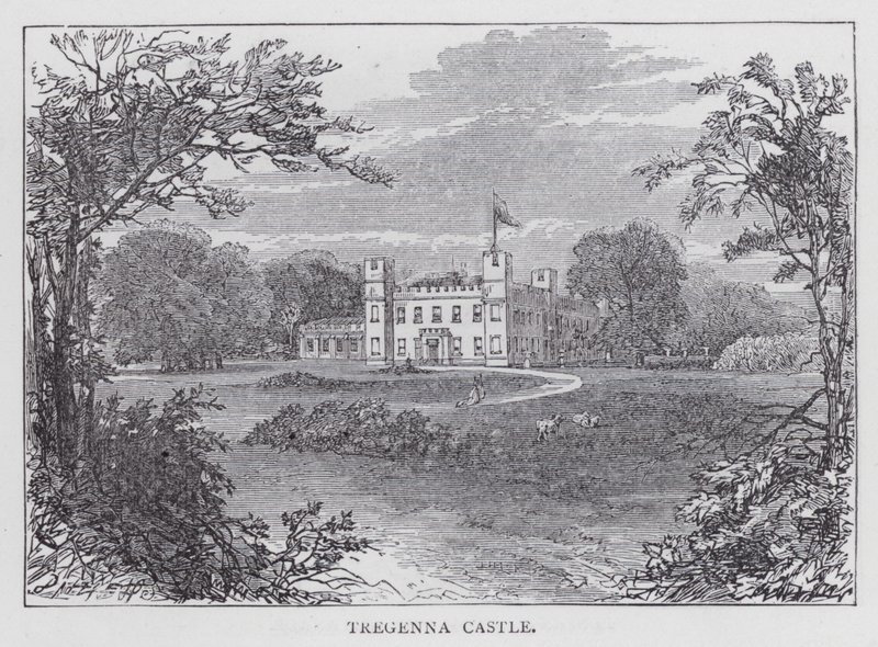 Hrad Tregenna (rytina) od English School
