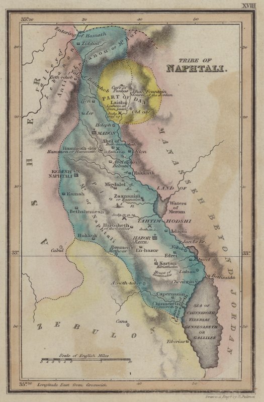 Tribe of Naphtali (barevná rytina) od English School