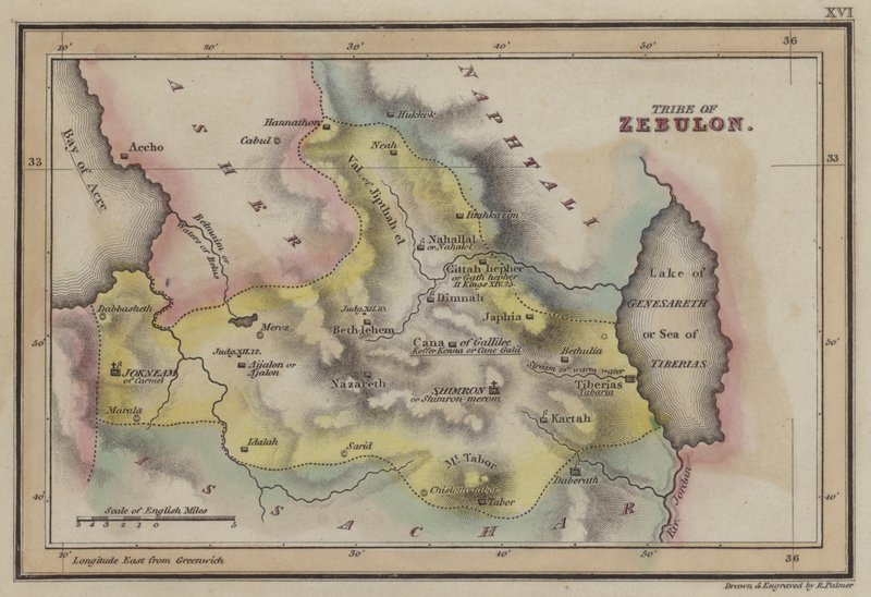 Tribe of Zebulon (barevná rytina) od English School